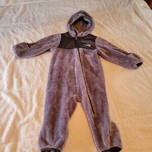 The North Face Gray Fleece Unisex Oso One-Piece Hooded Bunting Size 6-12 Months